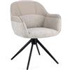 Bizzotto Sedia con braccioli girevole isotta beige