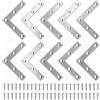 SNAGAROG 10 Pz Staffa Angolare in Acciaio Inox Piatta a Forma di L Squadrette Angolari Piatte di Supporto Staffe di Fissaggio Piatte Perforato con Viti per Mobili in Legno (80 x 80 mm)