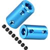 PATIKIL Da 6,35 Mm a 8 Mm Alesaggio Rigido Attacco Set Vite L25XD14 Alluminio Lega, Albero Accoppiatore Connettore, Motore Accessori, Blu,2pz