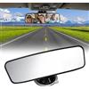 WEFHEF Specchietto Retrovisore Auto, Angolo Regolabile a 360°Specchio Parasole per Automobili, con Ventosa Potente Automobili Specchio per Trucco in Vetro Antispruzzo per Auto, SUV, MPV 20X6.5cm