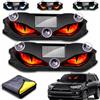 ELMVAR Luce LED occhio demone solare per vetro auto, lampada occhio diavolo impermeabile, illuminazione ambiente parabrezza ventosa senza forare (Red*2)