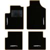 QUEMAR Tappetini Auto per 500 595 ABTH, Bordo Beige, 4 Ricami | 2007-2024 / Kit Tappeti Moquette e Gomma su Misura / Set 2 Anteriori + 2 Posteriori / Ricami e Colori Personalizzati