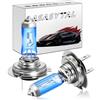 Asasytal Lampadine Alogene H7 12V 55W, Fari Anabbaglianti Auto, Illuminazione Bianca Calda 5000K, Confezione da 2 Pezzi