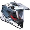 DOBLE XX AXOR Adventure X-Cross D/V Speedometer Bianco e Grigio Casco L | Omologato 22.06, Doppia Visiera, Taglia L 59/60, Avventura Off-Road, Design Speedometer