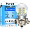 SOFOC P26S Lampadina LED 200% Più Luminosa dell'Alogena 6V 12V DC per Faro Moto Scooter 2W 6000K Bianco 1Pcs