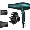 JaDy Emerald - Phon Professionale 2000W con Diffusore | Asciugacapelli Ionico Anti-Crespo, Potente, Silenzioso e Leggero | Colori: Grey, Green, Blue, Pink, Black (Verde Smeraldo - Emerald Green)