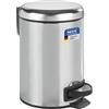 Wenko 22702100, Leman - Pattumiera a pedale in acciaio inox, capienza: 3 L, opaca, 17 x 22,5 x 25 cm