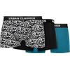 Urban Classics Organic Mutande Boxer Confezione da 3 Pezzi, Uomo, Multicolore (Dettaglio Aop/Black/Jasper), 4XL