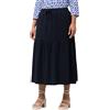 Ulla Popken Womenswear Plus Size Curvy Elastico in Vita Balza Pannello Gonna Jersey 829068, Marina., 20-52