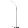 Fischer & Honsel Lampada a stelo Sorento, colore nichel opaco, larghezza: 23 cm, altezza: 138 cm, A: 45 cm, con pulsante e dimmerabile, temperatura colore regolabile in 3 livelli, 1 LED da 6,5 W, 2700