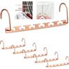 Relaxdays Raumsparbügel 6er Set Kupfer 6X Gruccia Multipla, per 12 Stampelle, Organizer per Armadio Salvaspazio, Appendino da 26 cm, Metallo, Rame, Ferro, 6 pz