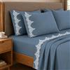 PETTI Artigiani Italiani - Set Lenzuola una Piazza e Mezza Percalle Cotone con Pizzo Chantilly Avion, Completo Letto 3 Pezzi, 100% Made in Italy