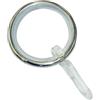 GARDINIA Anelli per tende con inserto scorrevole e ganci per tende, serie Sol, Per Ø 16-20 mm, metallo, aspetto acciaio inox, 10 pezzi