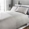 Brentfords Pinsonic - Set di biancheria da letto per letto singolo, motivo geometrico ricamato, colore: Argento