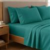PETTI Artigiani Italiani - Set Lenzuola una Piazza e Mezza Percalle Cotone Verdeacqua, Completo Letto 3 Pezzi, 100% Made in Italy