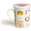 Excelsa Sweet Tisaniera con Filtro E Coperchio Sweet, Porcellana, Multicolore, 8x10x10 cm