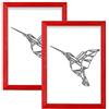postergaleria Cornice | 18x24 | Set di 2 | Rosso | Legna | Plexiglass | 8 colori | 10 taglie | Cornice per poster | Cornice