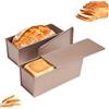 AiQInu 2 pezzi Stempopane allungato ondulato - Rosa Oro - stampo pane in cassetta, stampo per pane in cassetta, pane in cassetta stampo forno, 32×12×11,5 cm