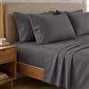 PETTI Artigiani Italiani - Set Lenzuola una Piazza e Mezza Percalle Cotone Grigio Fumo, Completo Letto 3 Pezzi, 100% Made in Italy