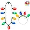 JOYIN 2 cerchietti e collane con luci natalizie con 6 modalit?lampeggianti, con lampadine LED di Natale, per bambini, donne, uomini, accessori per feste di Natale