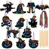 HOWAF Halloween Scratch Art Fai da Te Decorazione, 36pcs Disegnare Regalo per Halloween Mestieri Bomboniera Accessori Forniture Articoli
