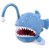 Tiny Heart Peluche rana pescatrice 36cm/14 Realistica Peluche Animale Adorabile Regali Morbidi e Carini rana pescatrice Peluche giocattoli che si illuminano al buio Peluche per bambini blu