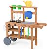 HOMASIS Cucina da Esterno per Bambini 3+ Anni, 91 x 32 x 81 cm