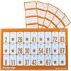 Bashtastic 504 Cartelle Tombola - Cartelle Tombola Usa e Getta per Gioco Classico 90 Palline. Numerate e diverse tra loro. Carta Resistente da 240 g/m². Divertimento per tutta la famiglia (Arancione)