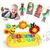jerryvon Giochi Musicali Neonato 6 Mesi- Montessori Insetto Pianoforte, 4 Sonaglio Giocattolo, Giochi Bambini 1 Anno Musica e Luci Giocho Compleanno Regali per 6-12 Mesi 12-18 Mesi Maschio Bimba