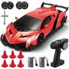 ExKeen Lamborghini RC Drift Car 1:18 4WD - Auto da corsa ad alta velocità da 35 km/h con luci a LED - Giocattolo da drift telecomandato completamente proporzionale, regalo per bambini (Rosso)