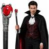 dellyy Gotico Scettro di Halloween, Carnevale Bastone Strega, 105cm, Cosplay Bacchetta di Halloween, Strega Bastone da Passeggio, Vampiro Scettro di Carnevale, Cosplay Faraone Bacchetta, R