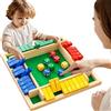 MZSX Gioco da tavolo in legno con dadi, 1-4 giocatori Chiudi la scatola Gioco di dadi Matematica Abilità Montessori Giocattolo educativo, Gioco educativo per la famiglia per bambini