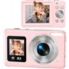 PANFHGFG Videocamera portatile 4K 30FPS, WITHOUT MEMORY CARD, C WITHOUT MEMORY CARD | Fotocamera digitale leggera con registrazione video 4K e doppio schermo a colori per principianti Batteria