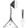 NEEWER Kit di illuminazione Softbox da 40 x 40 cm con lampadina LED E27 da 35 W (spina UK) certificato CE/UKCA 5700K CRI93+, supporto luminoso da 180 cm per illuminazione fotografica TikTok Live