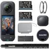 Insta360 X5 Essentials Bundle + Mic Pro - Kit di action camera impermeabile 8K a 360° con microfono wireless Mic Pro, audio galleggiante a 32 bit e bastone invisibile per selfie
