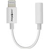 CHARGEWORX Adattatore per cuffie MFi certificato Lightning a connettore audio da 3,5 mm per Apple iPhone12 Mini 12 Pro Max 11 Pro Max X XR XS, iPhone 7 7P 8 8P (bianco)