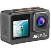 BJdfgE Action Camera 6K 4K60FPS EIS Wi-Fi Doppio schermo 170D Touch screen da 2,0 pollici 30M Fotocamera sportiva impermeabile con telecomando