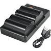 QIAO JIN LIN D-LI50 Batteria al litio (2 pacchi) e caricatore doppio compatibile con Minolta NP-400 e Pentax K10, K10D, K10D GP, K10D