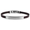 Brillibrum Bracciale uomo in acciaio con diamanti partner ID argento oro cuore nero in pelle partner, bracciale amicizia, per uomo e donna e con incisione, colore: Echtleder - Modell 4, cod. br01