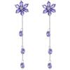VONALA Orecchini filettati in argento Sterling 925 fiore nappa lunga Charm a goccia orecchini gioielli regalo per donne, Argento sterling, Cristallo, zirconi cubici
