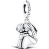 BOIGEGU Ciondolo Argento Sterling 925 con pietre di cuori zirconia cubica Pendenti Compatibile con Braccialetti e Collane europei, perfetto Regali per Moglie e Ragazze