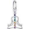 BOIGEGU Ciondoli chakra yoga in argento Sterling, per regalo, fai da te, da donna, klein, Argento sterling, Non pietra preziosa