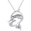 JFASHOP Collana da donna con delfino oceano, in argento Sterling 925, con delfini, regalo per donna, ragazza, bambino, mamma