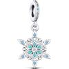 BOIGEGU Ciondolo a forma di fiocco di neve in argento con zirconi, per braccialetti Pandora, klein, Argento sterling, Non pietra preziosa
