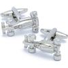 EdelManchet Gemelli - Formula 1 Race car Silver - Asimmetrico - 25mm x 13mm - Gemelli per auto, Gemelli da corsa