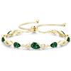 FANCIME Bracciale tennis da donna in argento placcato oro a goccia | Foglia regolabile con glitter, regalo per donne, fidanzate, mogli, madri