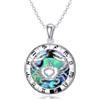 enjoylifecreative 12 collane con segni zodiacali, Collana con ciondolo in conchiglia di abalone con oroscopo in argento sterling 925, Astrologia Costellazione Compleanno Gioielli Regali per Donne Ragazze