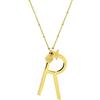 Beloved Collana con ciondolo da donna in acciaio con iniziale - pendente lettera Maxi - collana con catenina regolabile - Colore Silver o Gold