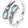 CUPENDA Labradorite Anello in argento Sterling Just Breathe Labradorite cucchiaio anello per le donne di loto fiore vittoriana gioielli per le donne