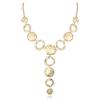 EVER FAITH Gold Statement, collana a Y da donna, ciondolo geometrico irregolare, in metallo martellato, gioiello vintage per feste di nozze, estate, spiaggia e vacanze